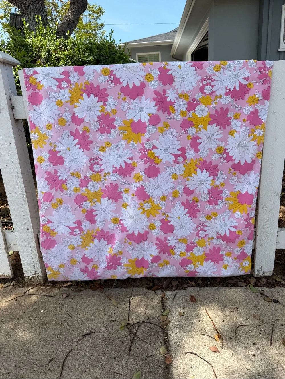 VTG Cannon Monticello Pink Blossom Festival 2-Piece Sheet Set Flower Power READ